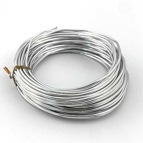 11 Yard Aluminum Wire Bendable Metal Wire Jewelry Craft Wire Beading Floral Making Jewelry Making Doll Making (9 Gauge, Silver Color) - color: Silver Color, size: 9 Gauge