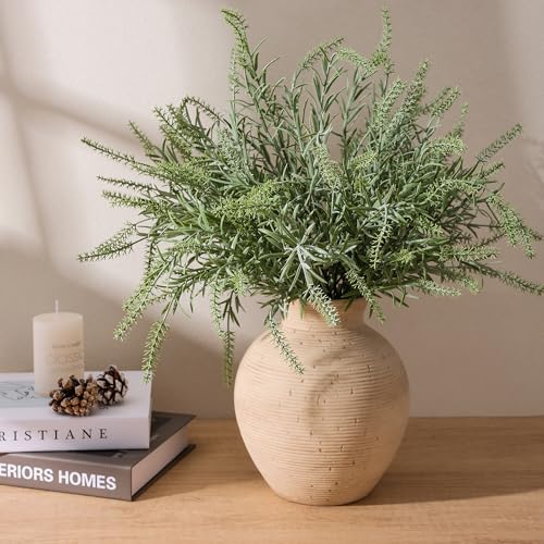 Ceramic Flower Vase Home Decor, 7.4 in Farmhouse Table Vases Retro Vintage Living Room Kitchen Bedroom Decoration Pottery Decorative Vases for Flowers House Shelf Office Desk Dining Entryway, Rustic - color: 7.4 in - Rustic