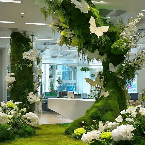Fake Moss Table Runner for Crafts 19.68×78.74 inch Artificial Moss Sheet Roll Waterproof Carpet Blanket for Wall Roof Garden Wedding Birthday Party Table Decoration - color: Light Green- 19.68×78.74 Inch/0.5×2 M