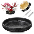 Kenaoeoe Ikebana Vases Set Ceramic Flower Frog Vase Kit with 1.8 Inch Ikebana Vases and Needle Straightening Tool for Japanese Floral Arrangements