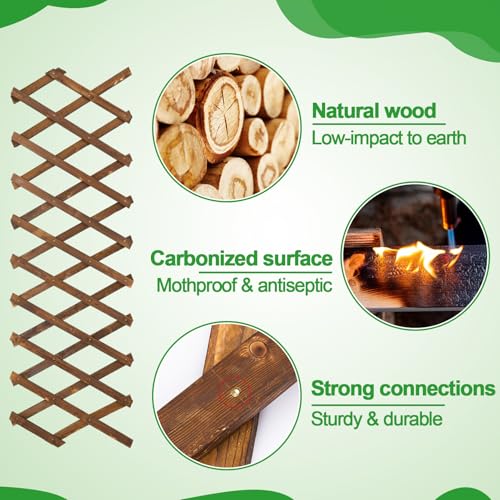 2Packs 13x78in Expandable Wood Wall Trellis for Climbing Plants Outdoor - Lattice Panels for Outside Indoor Balcony Patio Garden, Ideal for Ivy, Vines, Clematis, Roses - style: 2 packs