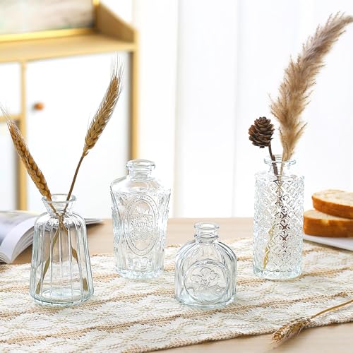 Glass Bud Vase 15 Pcs for Centerpieces Wedding,Home Decor,Bud Vases in Bulk for Flowers,Small Vases for Christmas,Birthday Party,Wedding,Valentine's Day,Mother's Day,Other Events Decorations(Clear) - color: Clear, size: 15 pcs