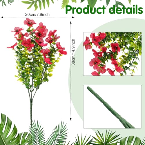 Hotop 36 Bundles Artificial Plants Flowers for Outdoor UV Resistant Greenery & Fake Wildflowers Faux Plastic Plant No Fade for Hanging Planter Porch Window Home Wedding Summer Decor(Classic Colors) - color: Classic Colors
