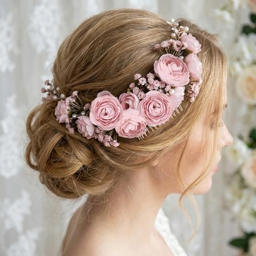 Pink Ranunculus Artificial Flowers 5 Bouquets Fake Silk Mini Ranunculus with Stems 15PCS Faux Peonies Spring Flowers for DIY Wedding Bride Shower Centerpieces Home Vase Filler Decor (Dusty Pink) - color: Dusty Pink