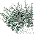 60pcs Eucalyptus Stems Artificial Eucalyptus Leaves Fake Greenery Branches Stems Faux Eucalyptuses Wedding Bouquet (60, Green) - color: Green