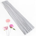 100 Pcs White Paper Wrapped Floral Stems Wire, 14 Inch 18 Gauge, Crafts Supplies for DIY Flower Arrangement - size: 100 Pcs White 18 Gauge