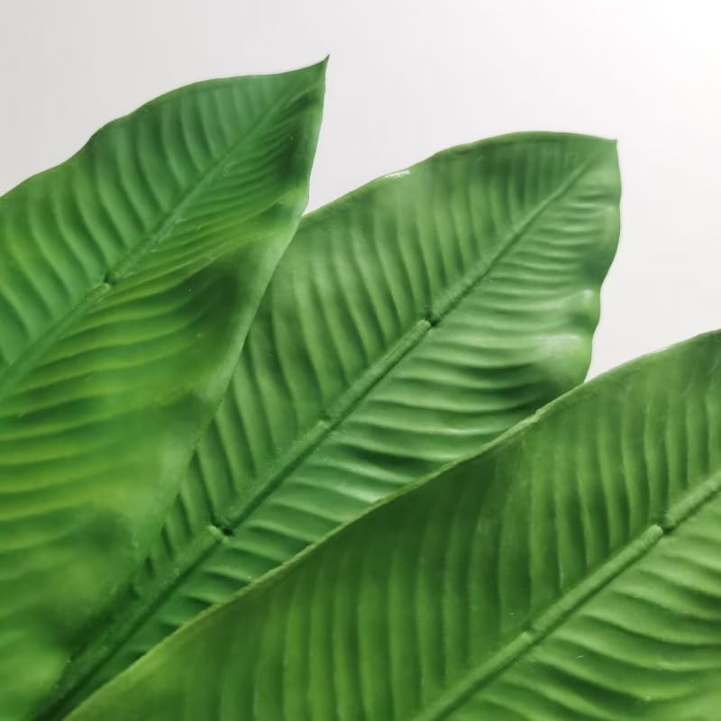 3Pcs 37.5“Large Banana Tree Artificial Plant Leaf,Fake Green Plants,Artificial Palm Leaf,Artificial Greenery Leaves for Home Kitchen Garden Wedding Party Tropical Leaves Decor