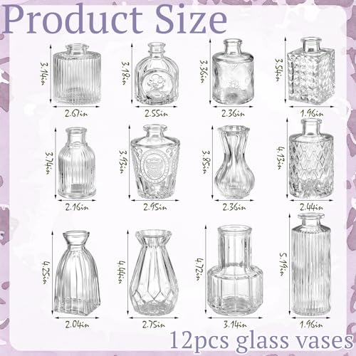 36 Pcs Artificial Flowers Table Centerpiece with Vases Colorful Wildflower Centerpieces Silk Flower Arrangement for Wedding Baby Shower Table Centerpieces Party(Purple Series,Clear) - style: Purple Series