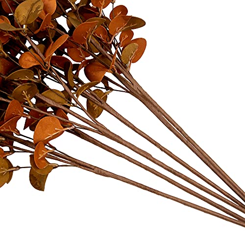 6 Pcs Fall Eucalyptus Leaves Artificial Eucalyptus Stems Fall Leaf Spray Autumn Leaves Fall Decorations for Home Floral Arrangement