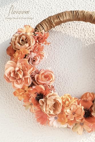 Floroom Mini Artificial Flower Heads Burnt Orange & Terracotta Fake Peony Daisy Rose Multicolor Small Faux Silk Flower Heads for Cake Craft Garland Wedding Party Graduation Cap DIY Home Decoration - color: Dusty Bloom Terracotta