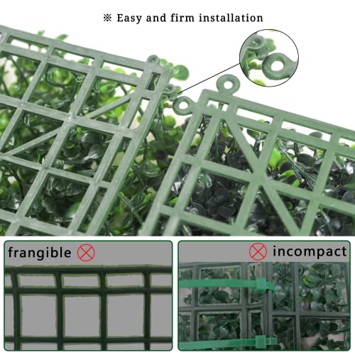 Bybeton Artificial Boxwood Grass Wall Panels,6 Pack 20"x 20" UV-Anti Grass Backdrop& Greenery Wall Panels for Indoor Outdoor Privacy Protected and Garden, Privacy Fence Screen Décor Spring Decor - size: 20*20IN 6Pcs