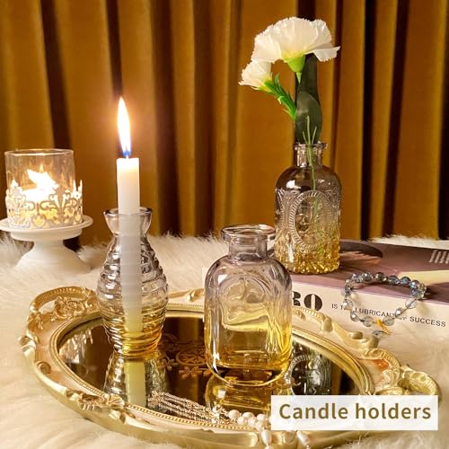Glass Bud Vases in Bulk Set of 30 Pcs,Small Glass Vases for Flowers as Wedding Centerpieces for Tables,Clear Flower Vases Suitble for Wedding Decorations,Home Decor (Blue Yellow, 30 pcs) - color: Blue-yellow, size: 30 pcs