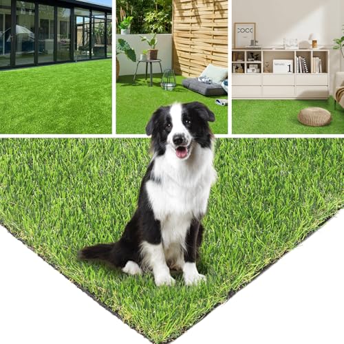 Artificial Grass Turf 5 Feet X 10 Feet, 1.38" Height Perfect Fake Grass Rug with Drainage Holes, Indoor/Outdoor Artificial Turf Mat for Garden Lawn Balcony Pet Landscape Decoration - size: 5 Feet X 10 Feet