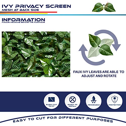Windscreen4less 04'x06' Faux Leaf Privacy Fence Screen Artificial Laurel Leaves Fence Cover Wall Decoration for Patio Porch Deck Balcony Yard Indoor Outdoor - color: Laurel Leaf, size: 4' x 6'