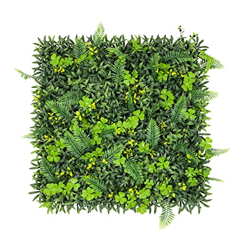 Patio Paradise Artificial Greenery Grass Wall Panels, 20"x20" (6pc) Faux Grass Boxwood Backdrop Fake Ivy Privacy Screen Green Hedge for Indoor Outdoor Décor, 11 3D Mixed - color: #11 3D Mixed, size: 20"x20"