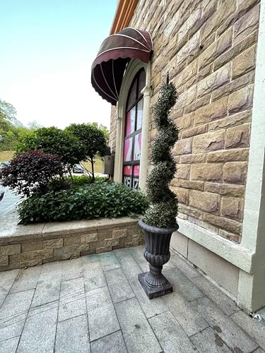 48'' Spiral Artificial Topiaries Trees Outdoor Front Door Decor Set of 2 - size: 4 ft