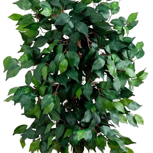 Nearly Natural 4ft Triple Trunk Ficus Silk Tree with Natural Wood Trunks and Dense Foliage, Mid-Size Faux Floor Plant for Home and Office - size: 4ft, style: Tree in Pot