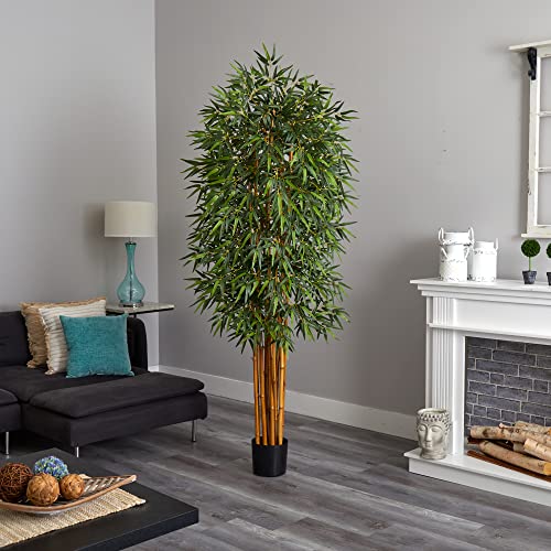 Nearly Natural 7ft. Curved Bamboo Silk Tree - size: 7ft