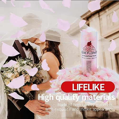 CODE FLORIST 1100 PCS Silk Rose Petals for Valentine's Day,Fake Rose Petals for Romantic Night,Wedding,Proposal Anniversary Flower Decorations(Separated,Scented,Champagne Pink) - color: Champagne Pink, size: Separated 1100 pcs