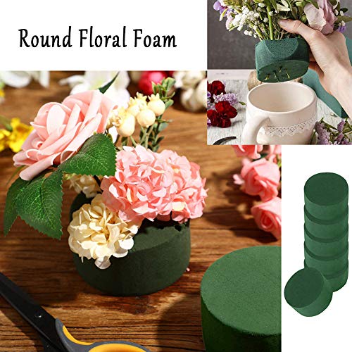 20 PCS Round Floral Foam,Green Wet Foam Block,Wet Florist Floral Foam Block Flower Arrangement Supplies for Wedding Aisle Flowers,Party Decoration - color: 20 PCS