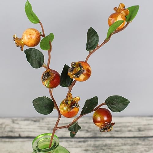 COHEALI Simulation Pomegranate Flower 5Pcs Artificial Rosehip Berries Floral Christmas Floral Picks Sprays Floral Arrangement