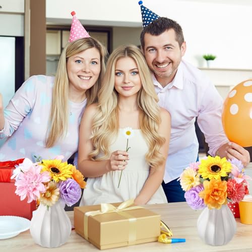 Giegxin 93 Pieces Artificial Peony Flower with Stems DIY Fake Flower Bouquets in Vase Floral Head Accessories Artificial Peony Lily for Weddings, Bouquets Parties, Home Kitchen Table Vase Decorations - style: Peony