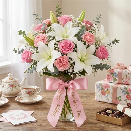 Suncalla 30 Pack Large Artificial Lilies Flower Heads with Realistic Stamens 5.9" Faux Fake Lily Flower Heads Bulk for DIY Crafts Cake Wedding Bridal Wreaths Table Home Party Decor (White) - color: White