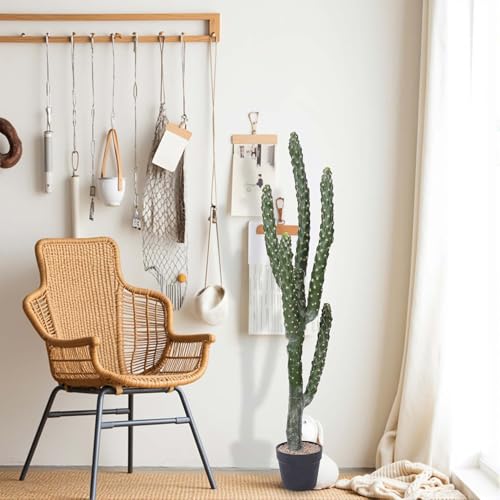 46Inch Artificial Cactus Faux Cacti Fake Cactus Saguaro Potted Plants for Indoor Outdoor Home Offices Store Decoration