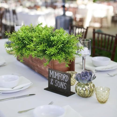 Artificial Plants Shrubs Fake Podocarpus Greenery Bushes The Meaning of Longevity Grass Plastic Leaves Faux Plant for Outdoor Indoor Home Garden Wedding DIY Decor Table Decoration Planter Filler 4 Pcs - color: Podocarpus Shrub / 4 Pack
