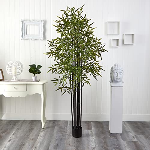 Nearly Natural Black Bamboo Tree x 9 with 1470 Leaves UV Resistant (Indoor/Outdoor)