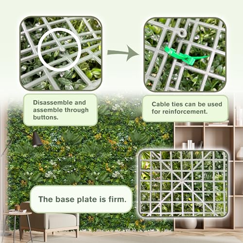 Artificial Green Wall Panels: 20"x20" (8 Pack) Faux Greenery Vine Hedge Ivy Privacy Fence Screen with UV Anti&Fake Boxwood Plant Backdrop for Indoor Wedding and Outdoor Garden Backyard Decor - size: 20"x20" (8 Pack)