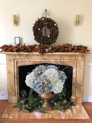 ZYTUYO 5 Pcs Pure White Silk Hydrangeas Artificial Flower Boho Dried Touch 20'' Faux Hydrangeas for Indoor Home Decor Kitchen Living Room Outdoor Porch Wedding Flower Arrangement - color: Pure White