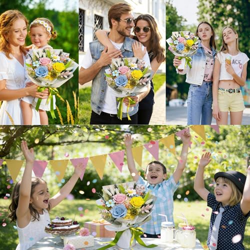 Forever Flower Gifts for Her: Romantic Flowers for Graduation-Daughter Girlfriend Wife Mom Grandma-Preserved Rose Bouquets-Flowers for Delivery Prime on Birthday Anniversary Valentines (dopamine2) - color: Dopamine2