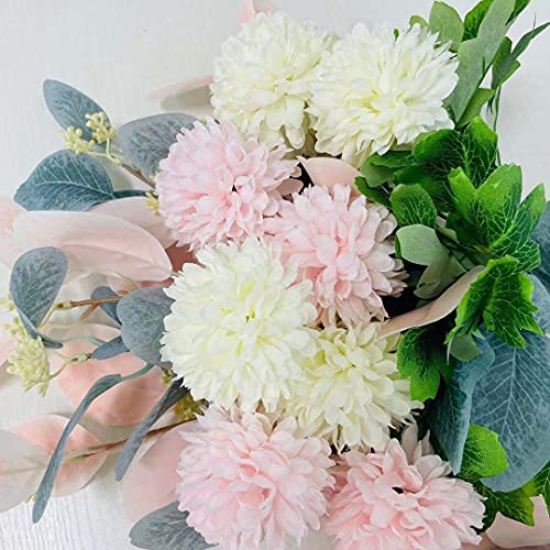 Artificial Flowers with Vase Flower Arrangements for Home Decoration - color: Pink