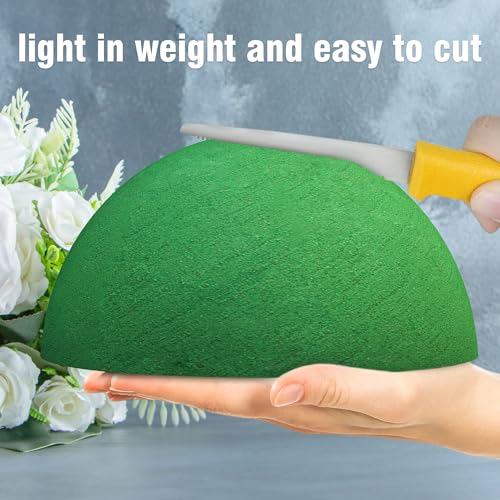 Max Shape Floral Foam Half Ball 7.48" for Floral Arrangements, Round Floral Foam Half Balls Green, Wet Flower Foam for Fresh Flowers - size: 7.48'