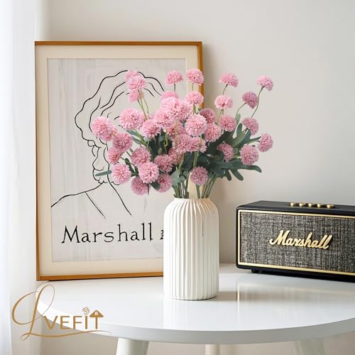 LVEFIT 10 Pcs Blush Kiku Flower Fake Mums Long Stem Flowers,Faux Kiku Flower Bulk,Silk Flowers Mini Chrysanthemum Floral Arrangements,Artificial Flowers Chrysanth Mini Fake Flower - color: Blush