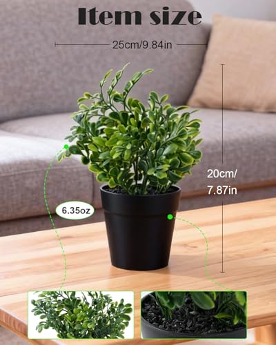 Fake Eucalyptus Potted Artificial Plant – Small Faux Eucalyptus for Desk, Bathroom, Shelf, or Home Decor, Realistic Greenery for Farmhouse, Office & Kitchen Decoration PA-011 - size: PA-011