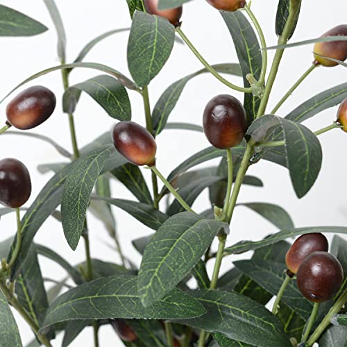 SzJias Olive Branches for Vases Artificial Olive Branches Faux Tree Branches Stems for Vase (6 Branches, 28.7 inch/Each)