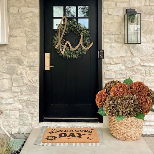 JINWOE Yellowish Brown Fall Hydrangea Artificial Flowers, 3PCS 21" Latex Large Real Touch Flowers, Faux Silk Flowers Fake Hydrangeas with Stems for Bouquet Table Centerpieces Halloween - color: Yellowish Brown, size: 3pcs