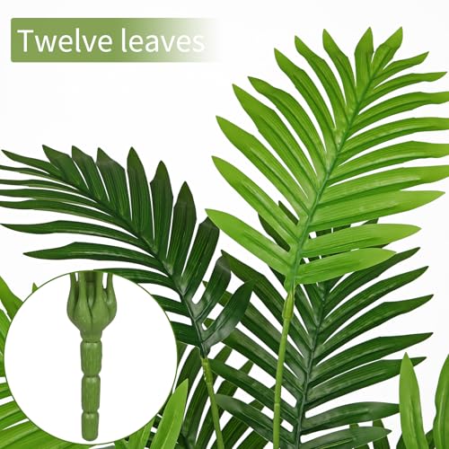 2PCS Artificial Palm Plant 30" Fake Tropical Areca Palm Leaves Bushes Tree Leaf Large Faux Greenery Stem Shrubs for Indoor Outdoor Home Garden Arrangement Jungle Safari Wedding Party Decor, 12 Leaves - color: Areca Palm, size: Bushes