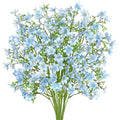 Artificial Flowers 8PCS Silk Flowers with Long Stems, Fake Flowers Bulk Fake Babys Breath, Royal Blue Flowers for Tall Vase Outdoor Garden Wedding Party Home Table (Light Blue, 8PCS) - color: Light Blue