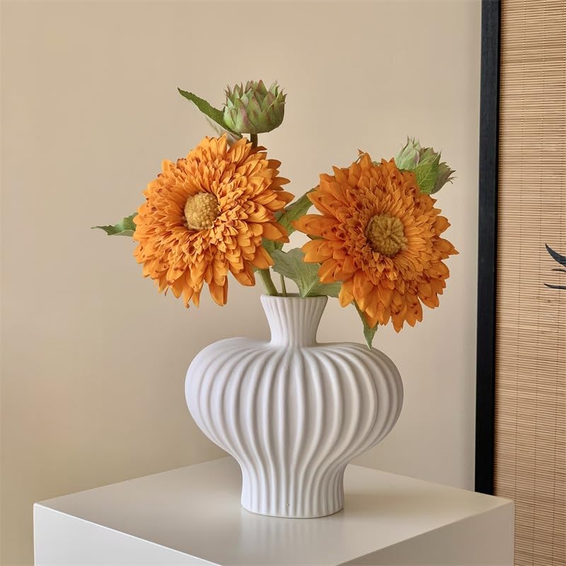 Sunflowers Artificial Flowers Bulk Spring Summer Decor, 3 Pack Fake Flowers Silk Faux Sunflower Bouquet Arrangement for Vase Wedding Table Home Porch Indoor Outdoor Cemetery Decorations