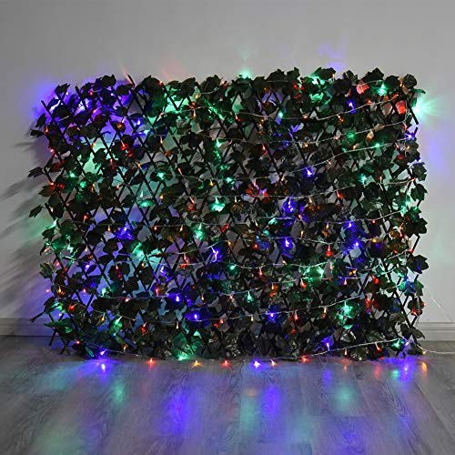 Expandable Fence Privacy Screen for Balcony Patio Outdoor,Decorative Faux Ivy Fencing Panel,Artificial Hedges (Single Sided Leaves)…… - color: Dark Green