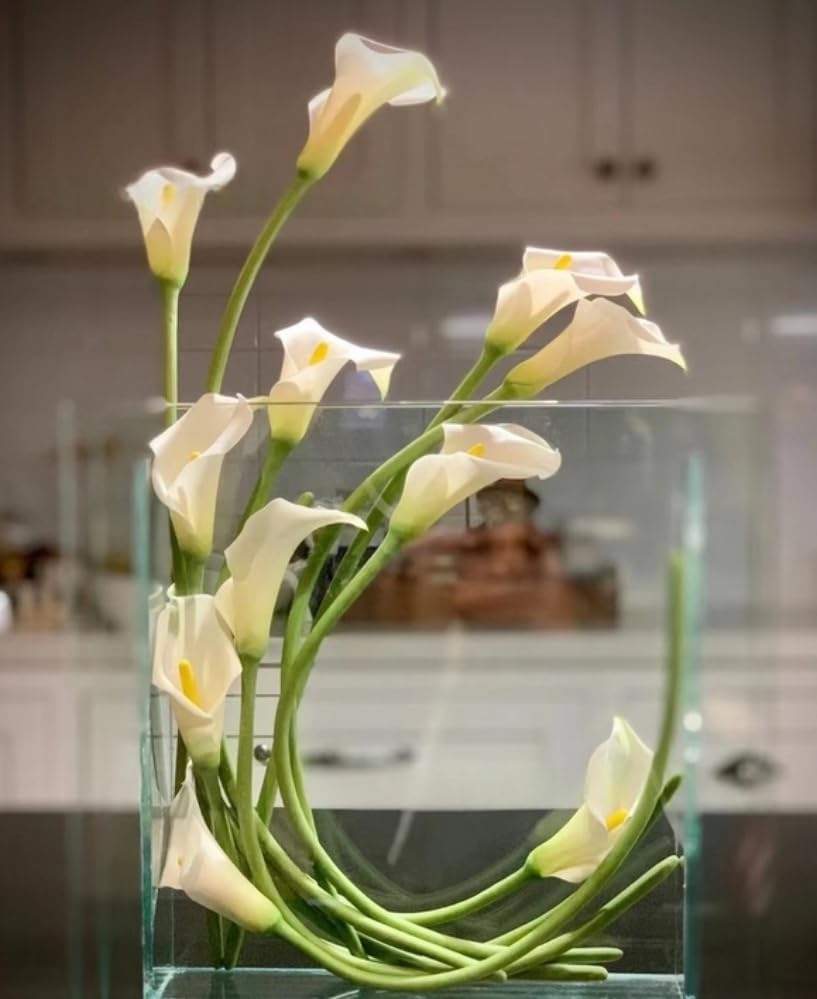 15pcs Artificial Flower Calla Lilies with Babys Breath 14" Mix Purple Flowers Bulk, Real Touch Plastic Flower for Wedding Bridal Bouquet Centerpiece,Spring Mother's Day Easter Home Decor