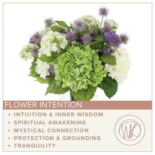 Into The Mystic, Faux Floral Arrangement, Large-Size Premium Artificial Indoor Flower Display with Beautiful Blooms and Foliage - High Energy Natural Looking Floral - color: Into the Mystic