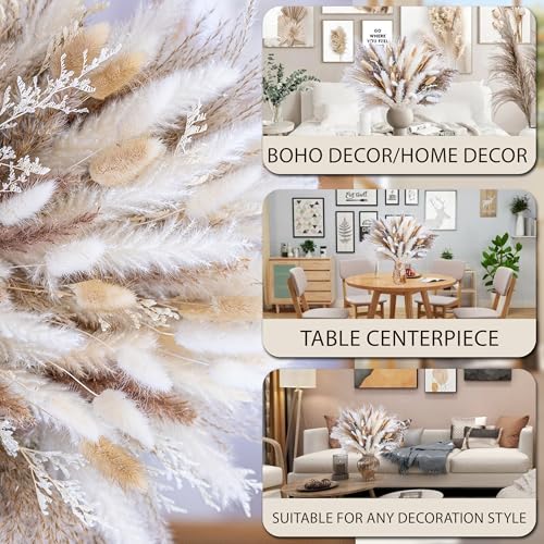 440PCS Natural Pampas Grass Decor Bouquet | Boho Dried Floral Arrangement Centerpiece Table Decor Wedding Decor Rustic Decor (440PCS) - size: 440PCS