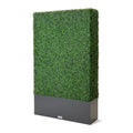 Artificial Boxwood Hedge Wall with Dark Grey Planter Box, Greenery Fake Faux Grass Panels Backdrop Divider 48" WX79 HX14 D - size: 48"WX79"HX14"D