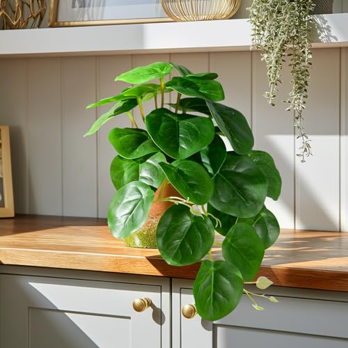 2 Pack Fake Pothos Plants Artificial Small Potted Plant Faux Plants Realistic Modern Silk Greenery Indoor Decor for Shelf Desk Home Bathroom Farmhouse Living Room Coffee Table (Green-Type 2) - color: Green-type 2