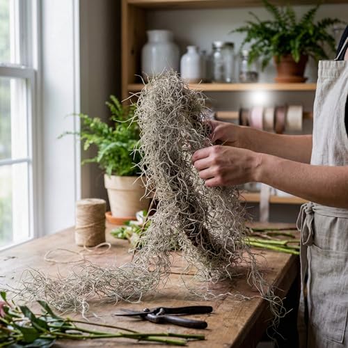 Royal Imports Preserved Natural Spanish Moss, Fresh Dried Shredded Loose Chunks, 3 LB Bulk Case - size: 3 Lbs Box