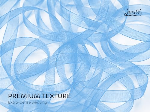 Light Blue Organza Ribbon 5/8 inch x 100 Yards Sheer Chiffon Ribbon for Gift Wrapping Wedding Invitations Party Decoration Bridal Bouquets Crafts - color: Light Blue, size: 5/8" X 100 Yards